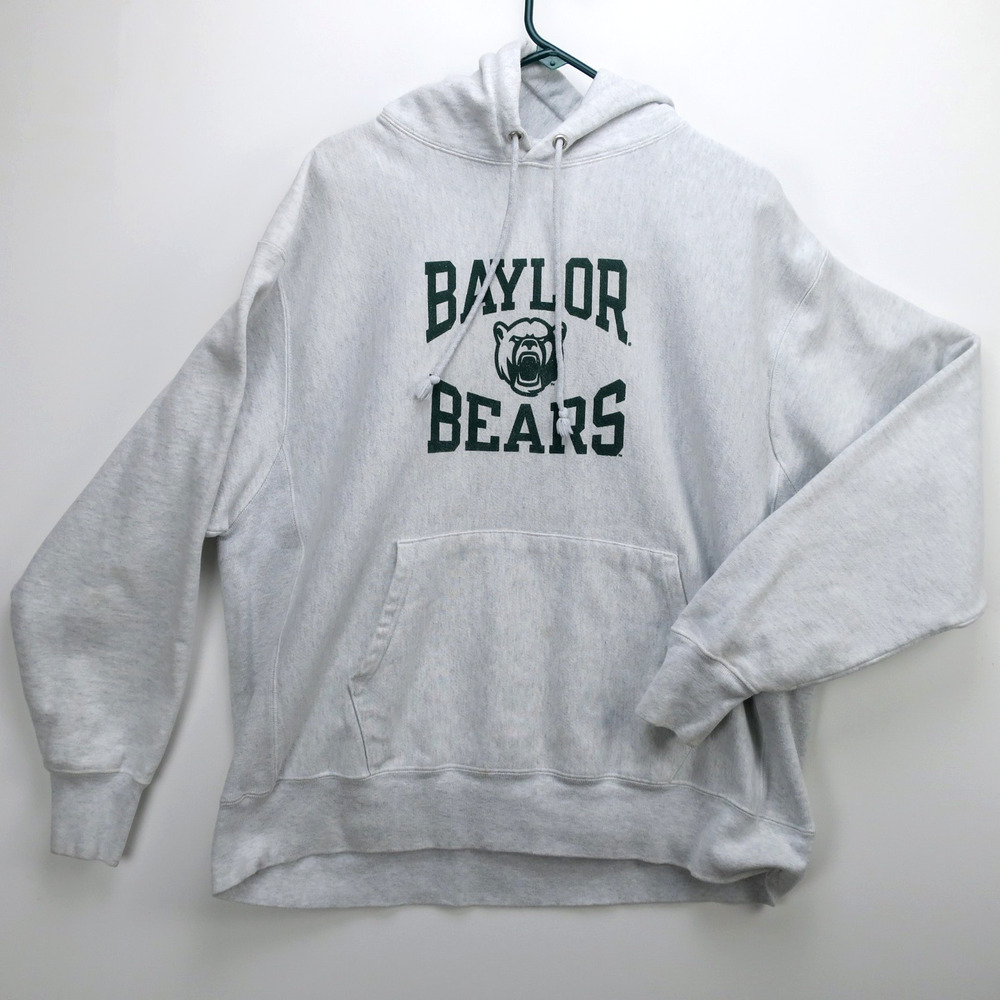 Champion Reverse Weave Baylor Bears Hoodie Mens XL Gray Heavyweight Pullover